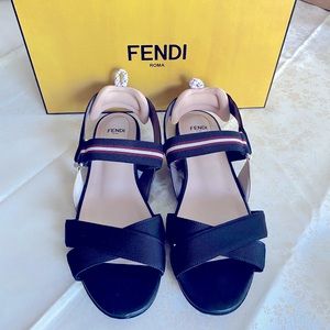 Fendi Black Sandals Size 8 US